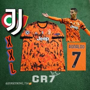 Adidas Juventus FC Cristiano Ronaldo #7 2020/2021 Third Orange Jersey UCL Patche